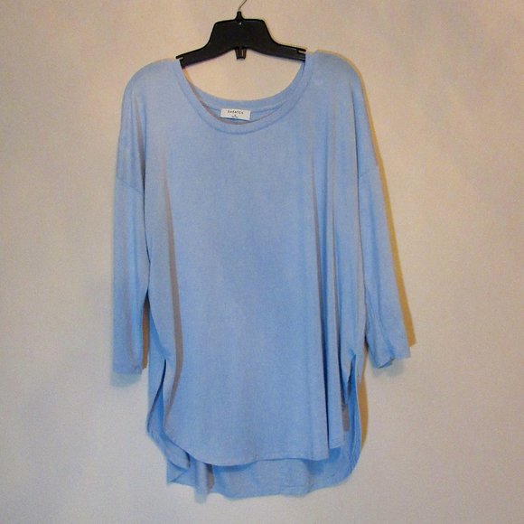 Babaton Aritzia Women's Medium Top Norris Drop Shoulder Flowy Tee Blue EUC - Picture 1 of 7